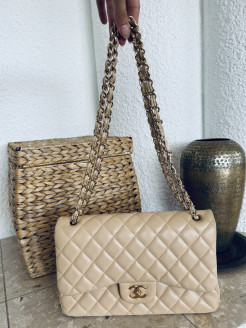 Chanel classic beige handbag