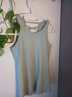 Mint-coloured top with lace-up back, Esprit