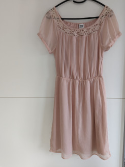 Robe mi-longue rose 