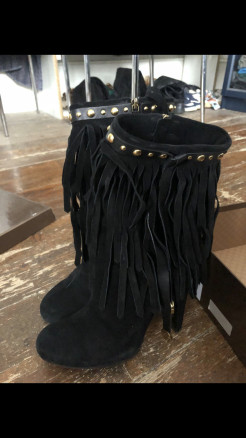 Black Gucci fringed boots