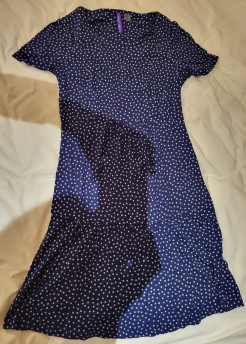 Séraphine blue polka dot dress