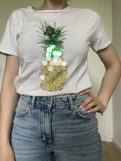 T-shirt blanc ananas