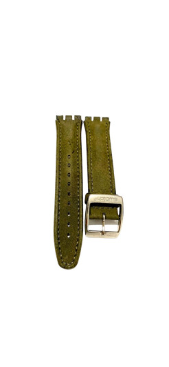 Original swatch watchband green khaki leather size 22mm