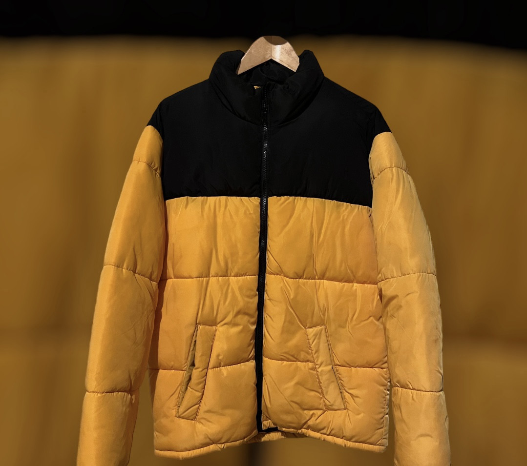 Yellow puffer jacket on sale h&m