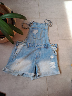 Denim shorts jumpsuit