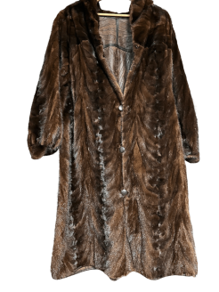 Reversible leather and mink coat