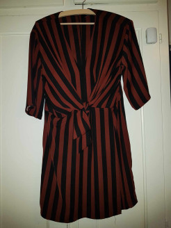 Burgundy striped dress