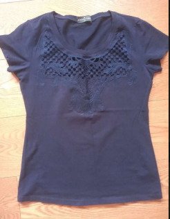 Schöne Bluse - T-Shirt Dunkelblau - Roberto Verino - Gr L