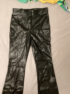 Imitation leather trousers