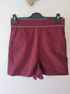 burgundy high-waisted shorts Naf Naf