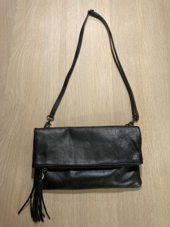 Black clutch bag 100% leather