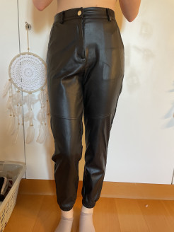 Imitation leather trousers