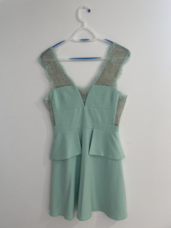 Turquoise dress with lace -BCBG MAX AZRIA