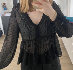 Transparent black blouse