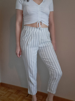 Striped pencil trousers