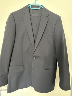Hugo Boss men's suit, navy blue, S 44, + navy blue PKZ waistcoat included in delivery