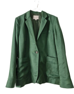 Nouveau Blazer léger en lin vert pour femmes (CH 46/ US 12)