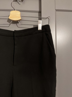 Straight-leg black trousers S