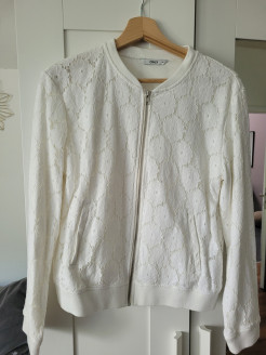 White lace summer bomber