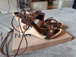 Navyboor brown wedge sandals - size 40