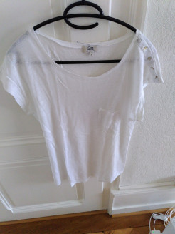 Weißes Leinen-T-Shirt, Gerard Darel, Größe 2 (XS/S)