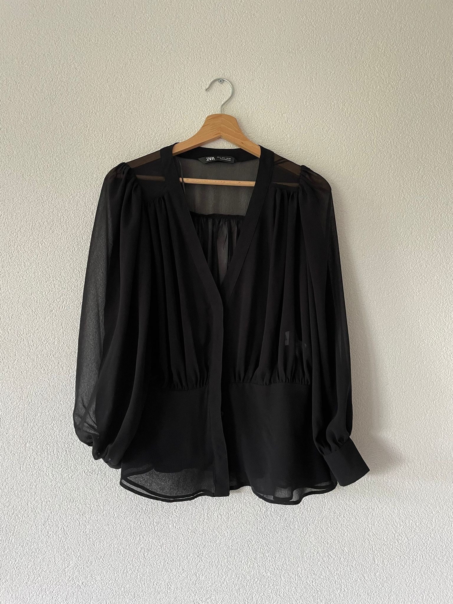 Schwarze, transparente Bluse Zara