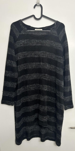 long knit top from Pieces, grey/black, size M/L