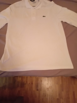 Weißes Lacoste Polo-Shirt mit langen Ärmeln