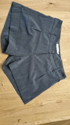Grey shorts with hidden hood