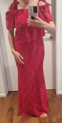 Langes Kleid rot Grösse M