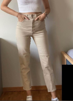 Mom jeans beige