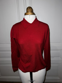 Vintage red long-sleeved polo shirt