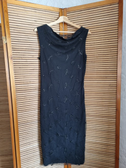 Mid-length black dress