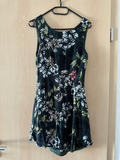 Dress with foliage and flowers