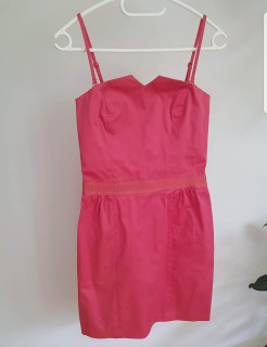 Short cocktail dress, pink, removable straps