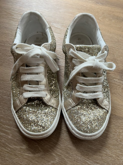 Gold glitter sneakers