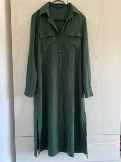 Robe chemise longue verte