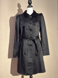 Trench iconique Dolce & Gabbana satiné, col velours, neuf