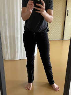 Pantalon droit velours côtelé noir Calvin Klein