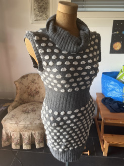 Mid-length wool dress