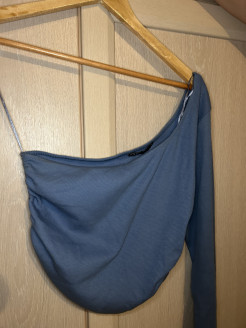 Blue asymmetrical top