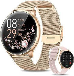 RUXINGX Women's Smartwatch with phone function 1.32" HD full touchscreen, watch with SpO2 heart rate monitor menstrual cycle sleep monitor pedometer calories fitness tracker IP68 iOS Android rose gold