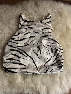 Zebra backless crop top