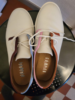 Camper white loafers