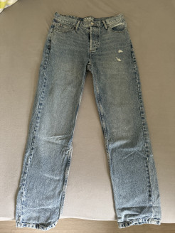 Jeans Bleu Coupe Droite