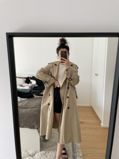 Oversized gabardine trench coat with pockets Zara