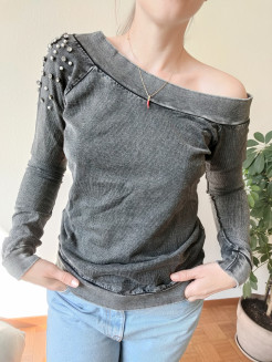 Guess grey off-shoulder jumper