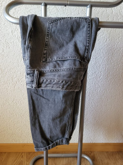 Boyfriend-Jeans, verwaschenes Schwarz (grau)