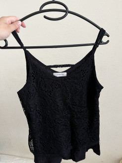 Black top with lace lining