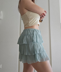 Sea green ruffle miniskirt 🩵